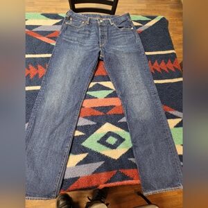 Levi’s 501 Premium Big E Jeans Mens 35x32 Blue Denim Button Fly Dark Wash